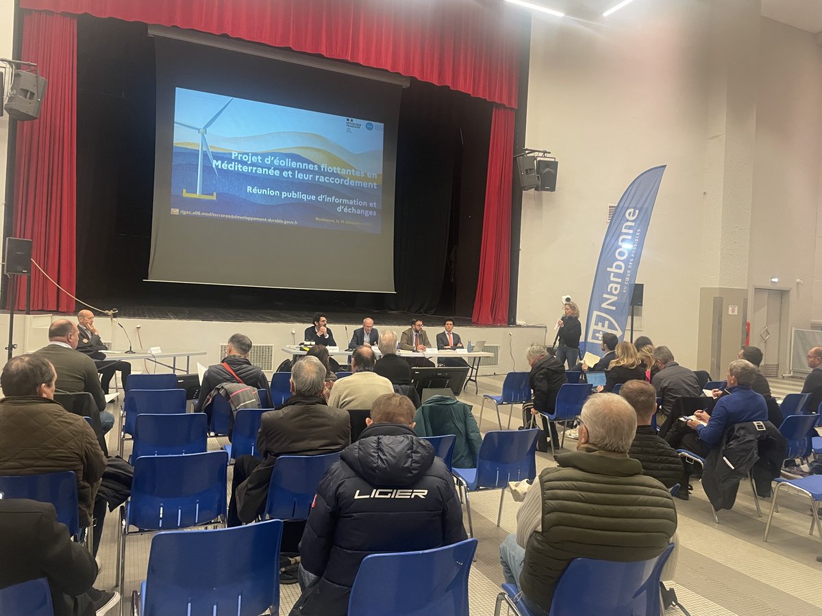 Éoliennes en mer Méditerranée et leur raccordement tweet media