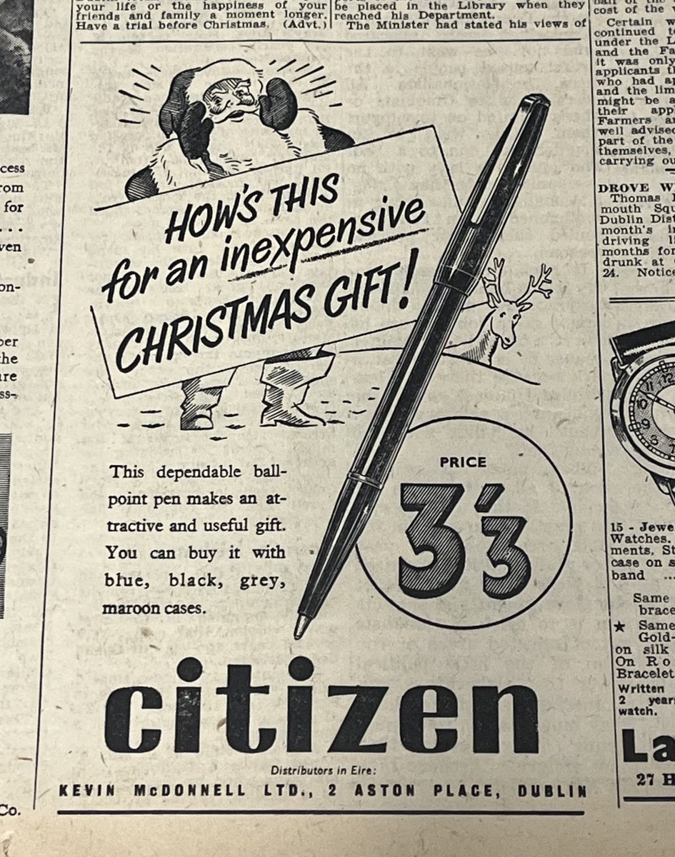 Here are some of the Christmas gifts being advertised in the Irish Press newspaper back in December, 1951. 🎁 Which would you like to find under your tree 72 years later? 🎄🎅