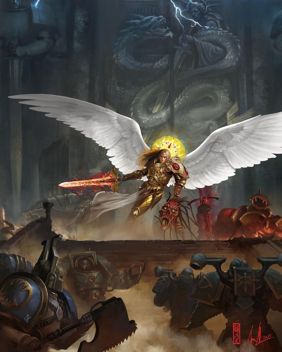 WH40kbestof's tweet photo. Primarch Sanguinius by Natasja &amp; David Sondered @SColrouphobia https://t.co/dWsIV3hTCa