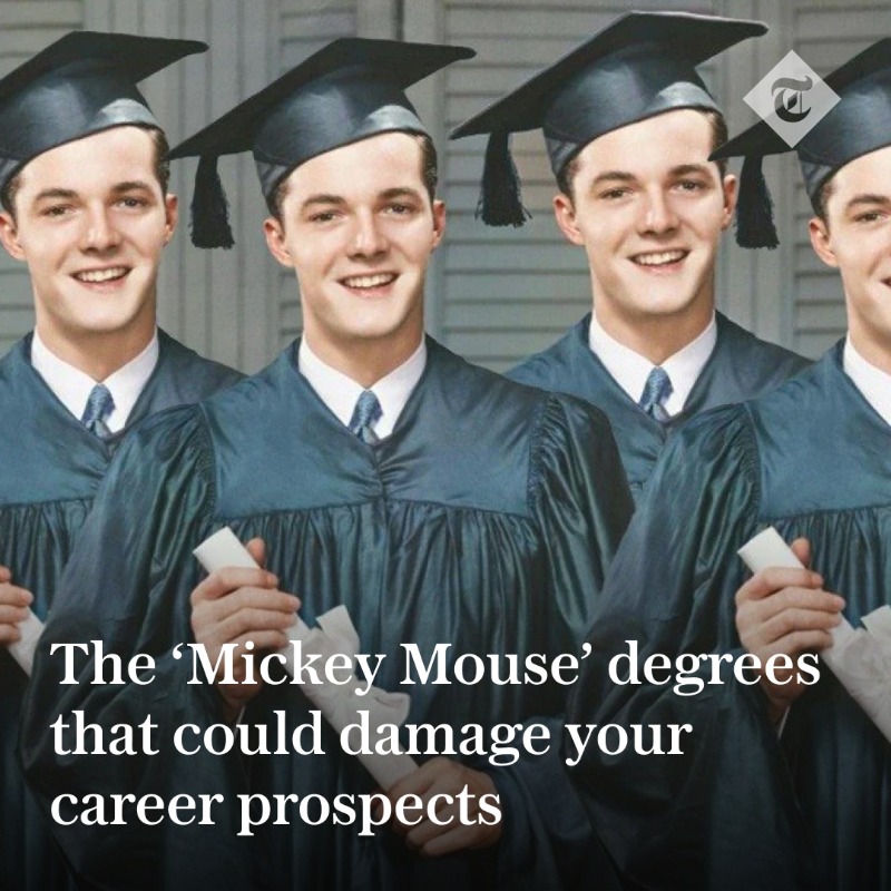Telegraph's tweet photo. Find out what graduates on low-ranking university courses can expect to earn five years into their careers.