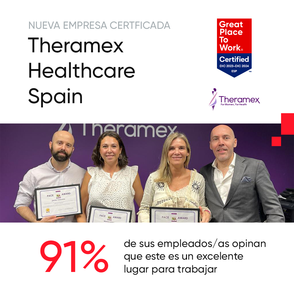 👏 ¡<a href="/Theramex_Spain/">Theramex España</a> obtiene de nuevo la Certificación™ Great Place to Work®! ¡Bienvenid@s a la #ComunidadGreat! 🎉

🏅 El 91% de las personas de <a href="/Theramex_Spain/">Theramex España</a> opina que este es un excelente lugar para trabajar.

📍 greatplacetowork.es/theramex-healt…

#GPTWcertifiedES