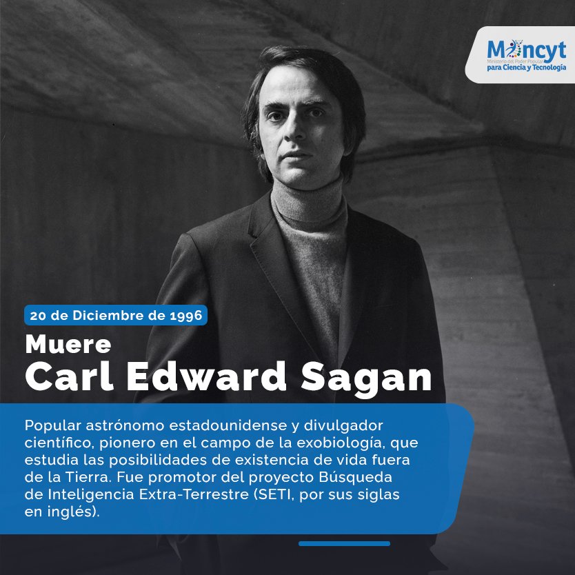 #Efemérides | #20Dic Fallece el astrónomo, Carl Edward Sagan 👨🏼‍🚀🌌

#NavidadEnUnion