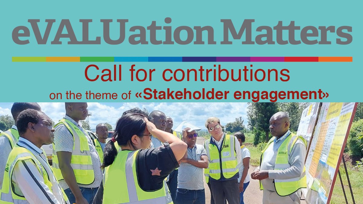 #CallForContributions 🚨  
Are you knowledgeable on the subject of #StakeholderEngagement in #evaluation? If so, we welcome your insights in the form of an article for our magazine #eVALUationMatters!   
Deadline⏳ 31/01/2024  
tinyurl.com/8jsctjaj
