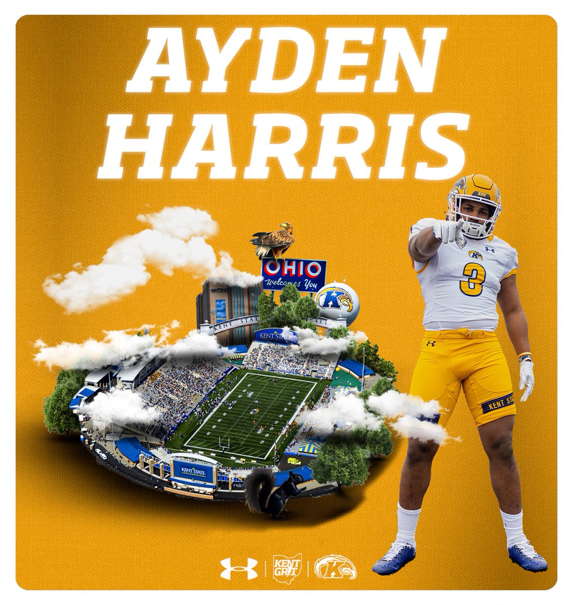 Primed to be a KEYSTONE member of the rushing attack @AydenHarris_3 #KentGRIT⚡️