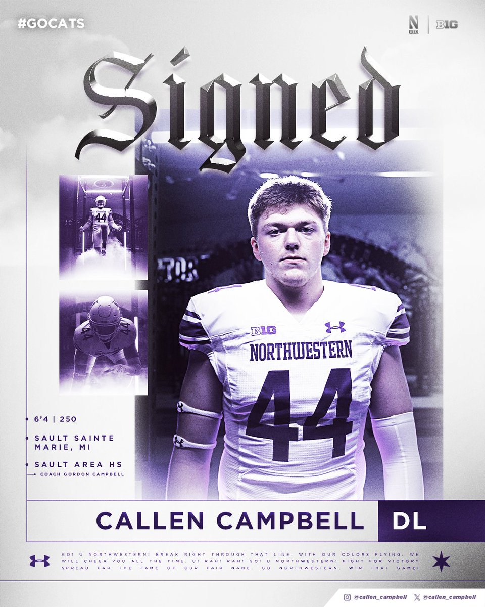 Signed ✍️ Welcome to Northwestern, @callen_campbell!