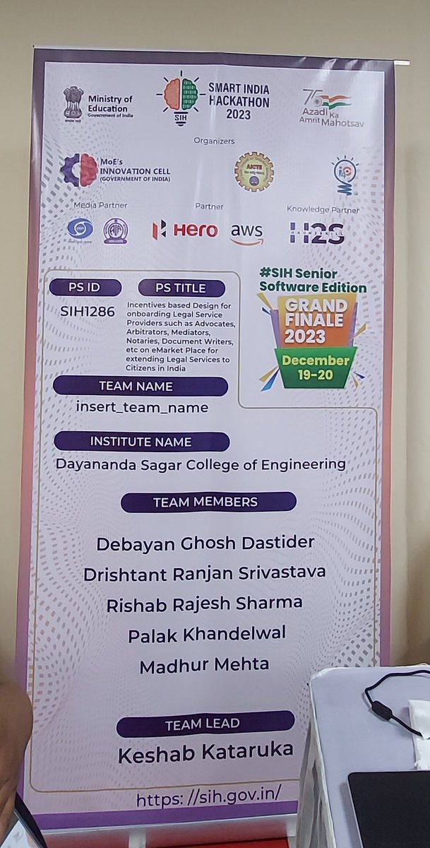 36 hours over.
@SIH2023_MIC
@AICTE_INDIA 
@mhrd_innovation
@debz_exe @madhurmehta007 @DrishtantRanja2 @keshab_kataruka @Rish__01