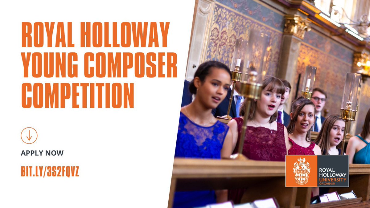 Music at Royal Holloway (@rhulmusic) on Twitter photo We are delighted to announce the 2023-24 <a href="/RoyalHolloway/">Royal Holloway</a> Young Composer Competition, for composers in years 10-13 to have your choral piece performed by our world-leading <a href="/RoyalHollChoir/">The Choir of Royal Holloway</a>. #competition #schoolmusic #choral
✍️APPLY NOW: bit.ly/3S2fqVZ We are delighted to announce the 2023-24 <a href="/RoyalHolloway/">Royal Holloway</a> Young Composer Competition, for composers in years 10-13 to have your choral piece performed by our world-leading <a href="/RoyalHollChoir/">The Choir of Royal Holloway</a>. #competition #schoolmusic #choral
✍️APPLY NOW: bit.ly/3S2fqVZ