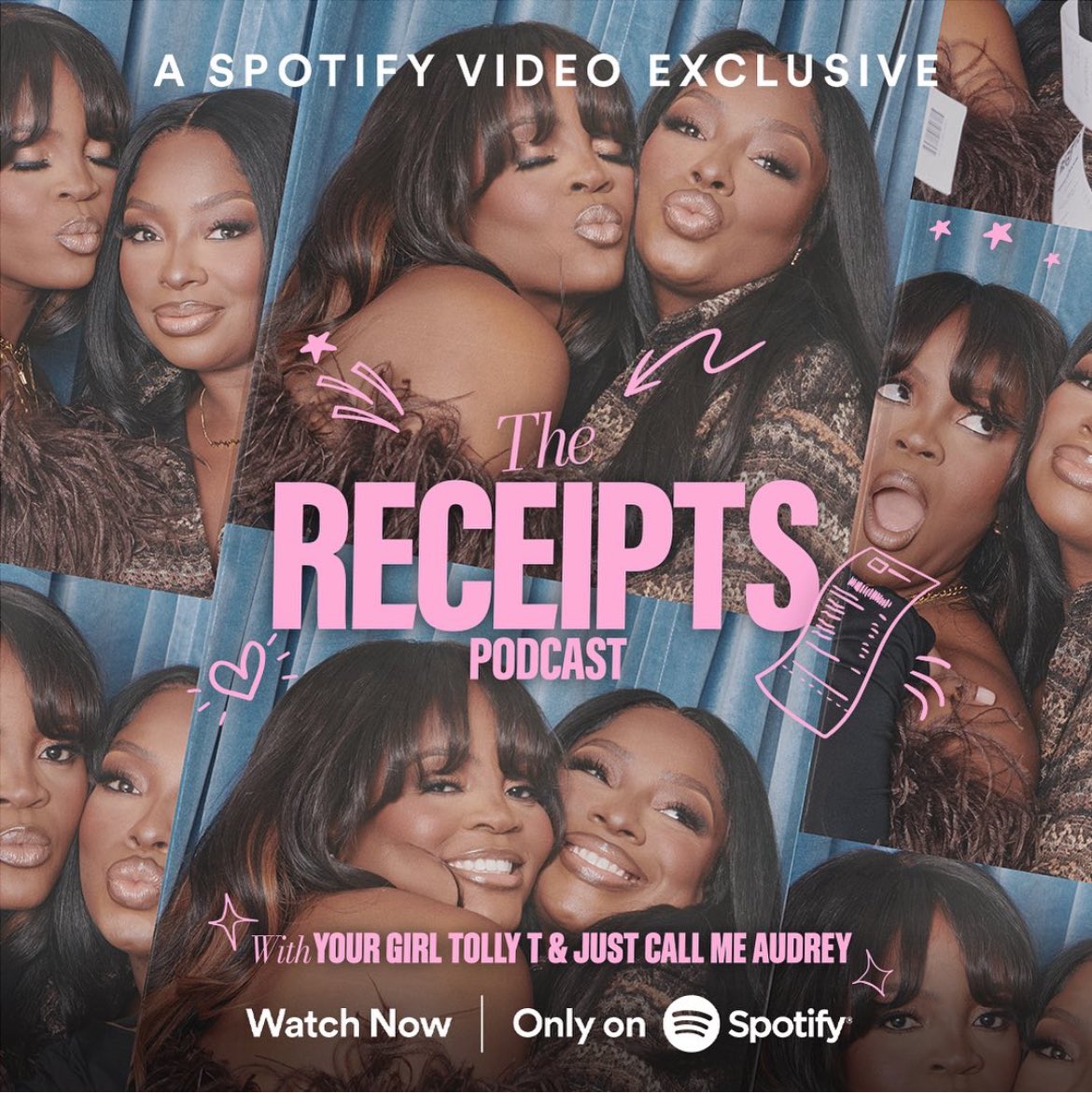 They’re back 🥹🙌🏾 The Receipts Podcast announce their return Jan 8 with two episodes a week - Mondays and Wednesdays 💖 From dilemmas, special guests and Audrey’s birth story - they’re talking about it ALL! We can’t wait 🥳 @audreythefinest @tolly_t ❤️ open.spotify.com/episode/19gknr…