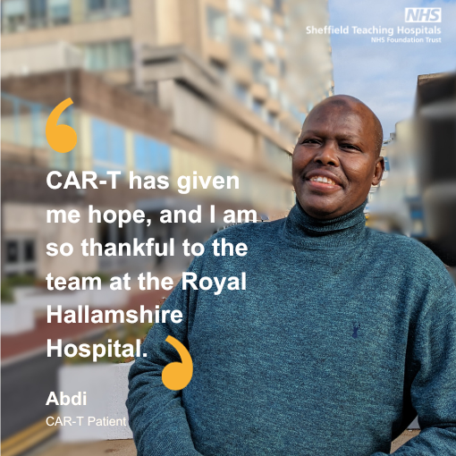 This time last year Abdi was facing a devastating blood cancer diagnosis. But despite two bouts of gruelling treatments the cancer could not be kept at bay

Now he says he has been given a "lifeline" thanks to revolutionary CAR-T cancer cell therapy 👏

🔗sth.nhs.uk/news/news?acti…
