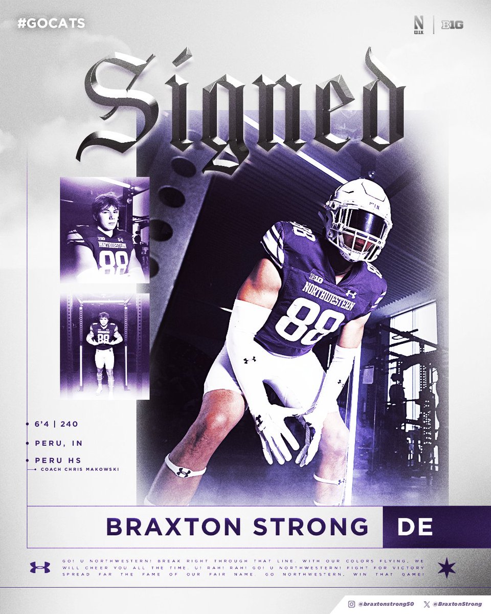 Signed ✍️ Welcome to Northwestern, @BraxtonStrong!