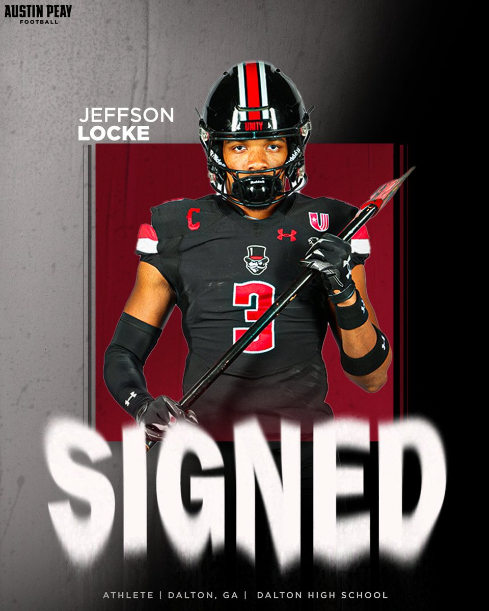 𝗪𝗘𝗟𝗖𝗢𝗠𝗘 𝗧𝗢 #STACHEVILLE! 🎩🏈 𝗝𝗘𝗙𝗙𝗦𝗢𝗡 𝗟𝗢𝗖𝗞𝗘 ATHLETE 📍 Dalton, Georgia @JeffsonLocke | #LetsGoPeay