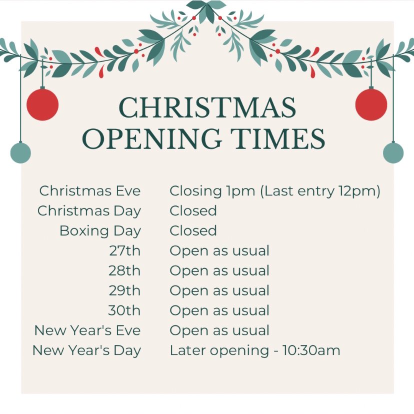 Our Christmas Open Times 🎄✨