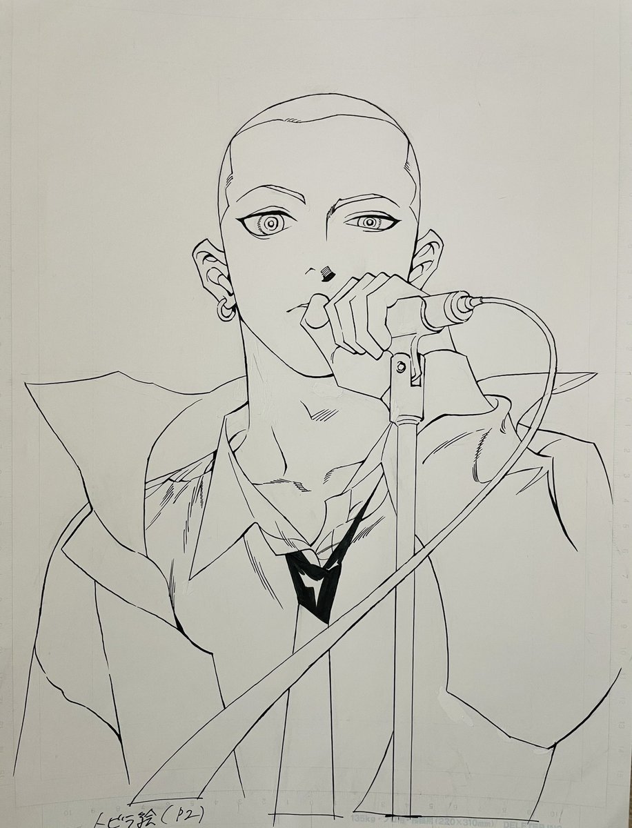 おまけ　草案から完成まで。最後の線画をデジタルに取り込んでこちょこちょやって完成です。