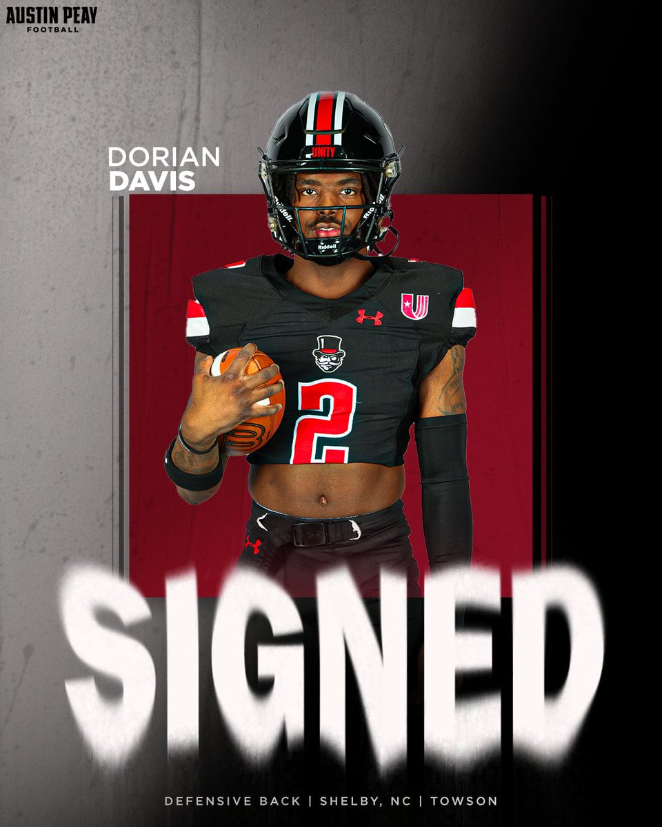 𝗪𝗘𝗟𝗖𝗢𝗠𝗘 𝗧𝗢 #STACHEVILLE! 🎩🏈 𝗗𝗢𝗥𝗜𝗔𝗡 𝗗𝗔𝗩𝗜𝗦 DEFENSIVE BACK 📍 Shelby, North Carolina @doriandavis01 | #LetsGoPeay