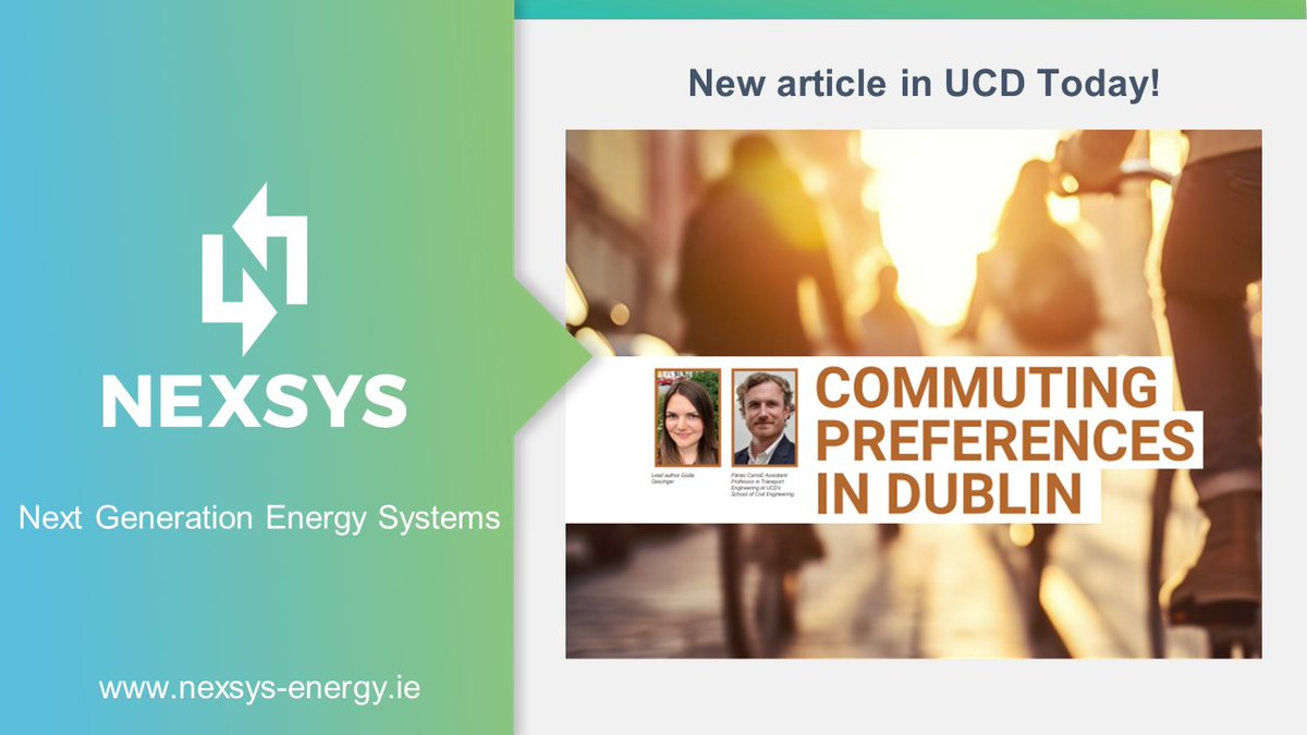 📰 Out now! The latest issue of UCD Today features an interview with @NexSysEnergy researcher Dr @Paraic_Carroll, Assistant Prof. @UCDCivEng and NexSys Transport Strand lead, and @GiuliaOeschger, PhD researcher @UCDCivEng, about their recent research. ➡ucd.ie/universityrela…