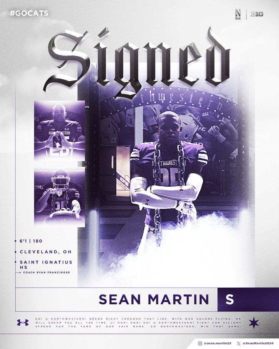 Signed ✍️ Welcome to Northwestern, @SeanMartin2024!