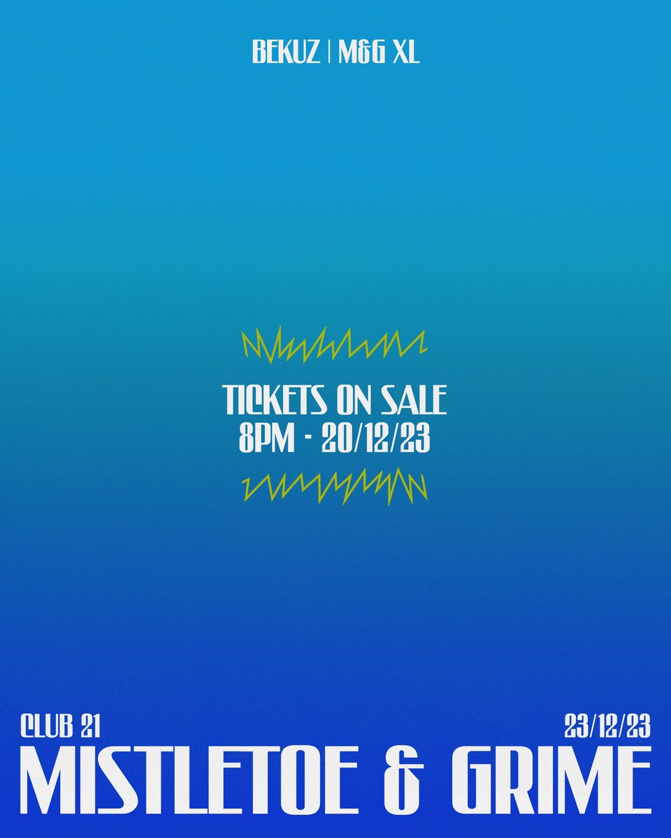 BEKUZ_'s tweet photo. CHRISTMAS IS SAVED - ON SALE AT 8PM 

M&amp;G ‘23 BACK IN THE CITY CENTRE 

🌀🌀🌀🌀🌀🌀 https://t.co/wMvpcc6DS9