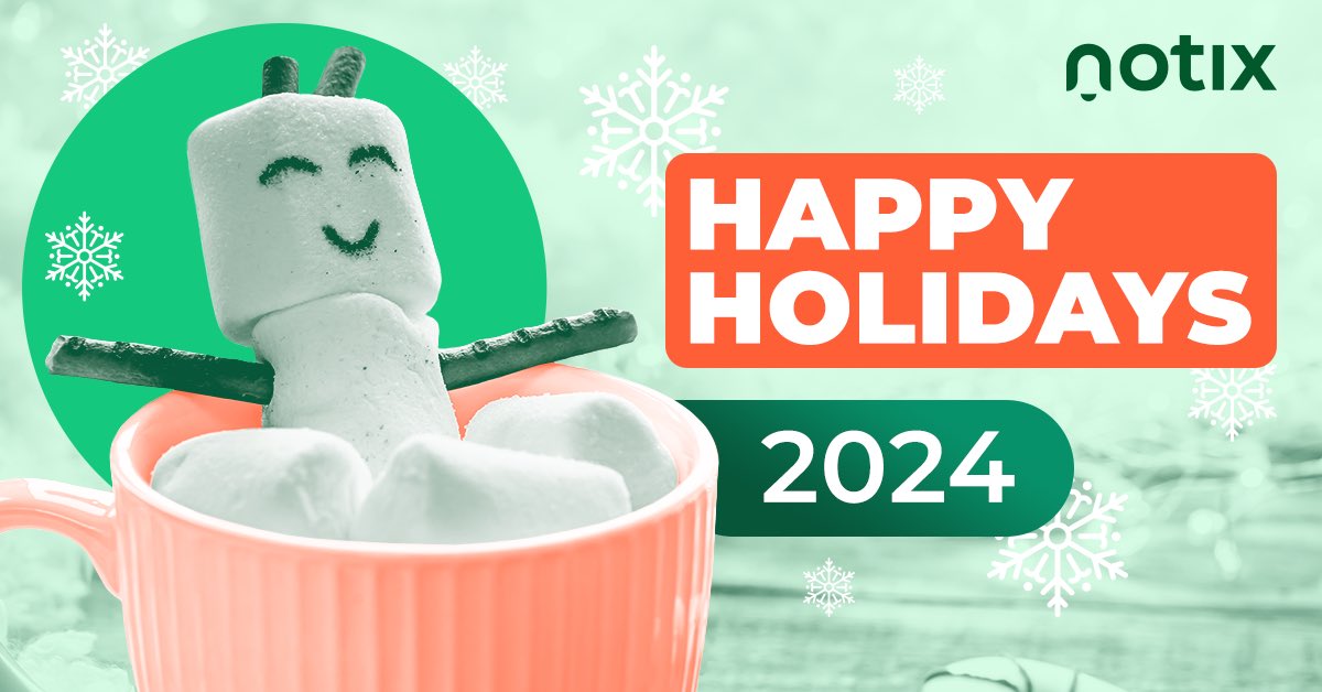 Happy holidays from the #Notix team!

Wishing you joy and fulfillment this holiday season! May the new year be filled with success and wonderful moments, and may your push notifications continue to captivate every eye!✨
With warmest greetings,
Your Notix team