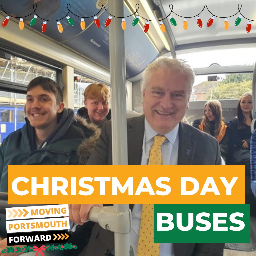 🚌🎄SPECIAL CHRISTMAS DAY BUS SERVICES TO RUN. Cllr Gerald Vernon-Jackson said: “We are delighted to be offering bus services on Christmas day, keeping the city connected over the festive period.” For more info on bus services over Christmas: portsmouth.gov.uk/2023/12/14/hap…