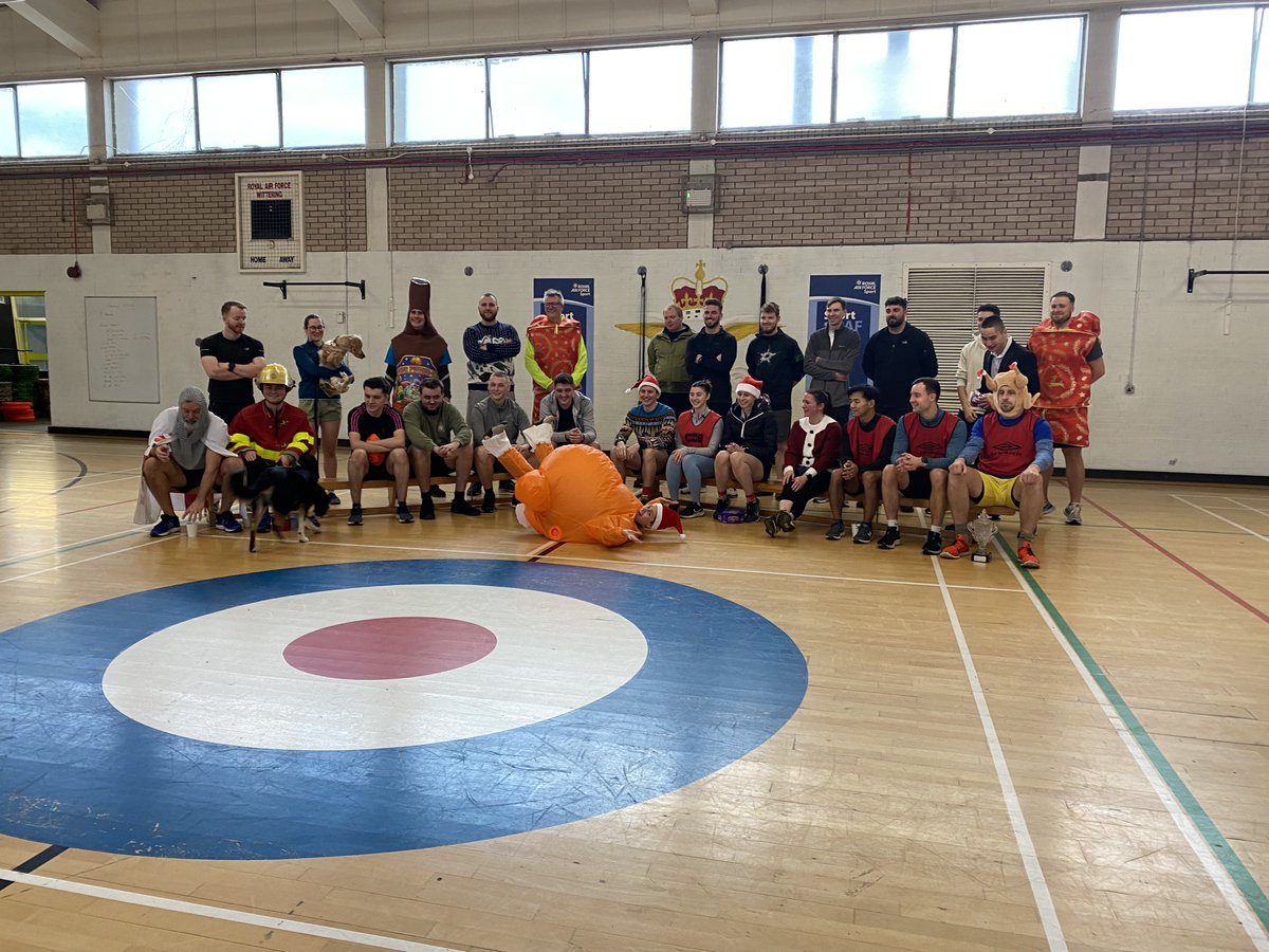 Crackers, a Silent Knight and Fireman Sam took part in @RAF_Wittering's annual 3k Turkey Trot run. Fastest Female – Cpl Chloe Tyler; Fastest Male – Flt Lt Stu Howard; Best Costume – Fireman Sam – Fg Off Sam Beresford. facebook.com/royalairforcew…