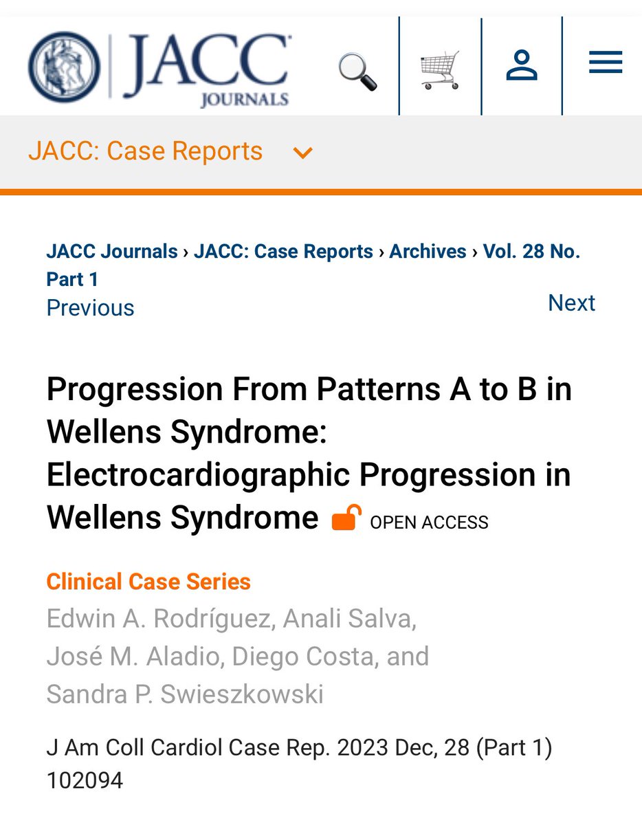 We are excited to show are work at <a href="/JACCJournals/">JACC Journals</a>
Progression from patterns A to B in Wellens Syndrome
3 academic cases with  illustrative figures.
<a href="/clinicasac/">Consejo de Cardiología Clínica y Terapéutica🩺 SAC</a> <a href="/SAC_54/">Sociedad Argentina de Cardiología</a> <a href="/drdiegocosta/">Diego Costa</a> <a href="/jorge_thierer/">Jorge Thierer</a> <a href="/matiasrg/">Matias Rodriguez G 🇦🇷 ⭐⭐⭐</a> 

jacc.org/doi/10.1016/j.…