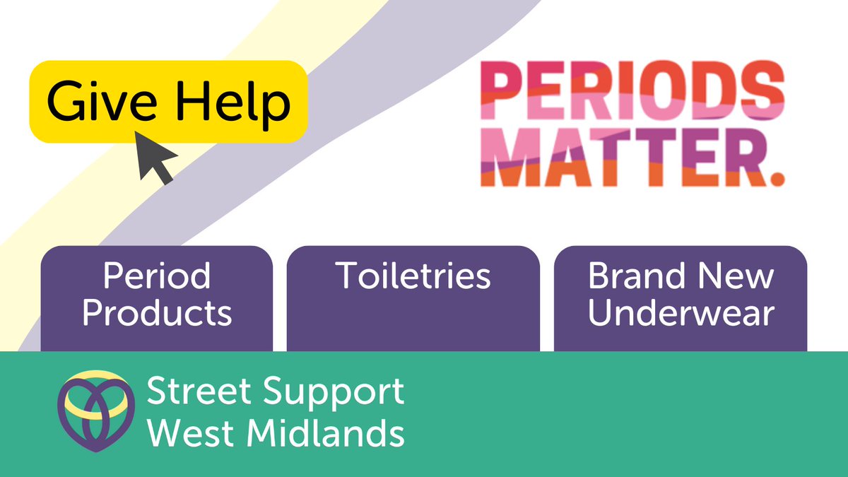 StreetSupportWM's tweet photo. 💚If you want to help eliminate Period Poverty in #Wolverhampton then maybe you would like to #GiveHelp to @PeriodsMatter1 .
🩸There are lots of reasons why people cannot access period products, and homelessness is just one of them.
💚Find Out More https://t.co/lAHIPNc54d https://t.co/fv6vJCeDHC