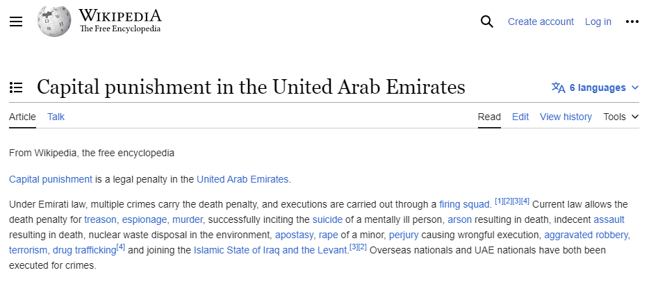 @LoopyLouLuv @Noundela1 Dunno, but acc to WP, teh death penalty still exists for widef variety of crimes.
Interesting that terrorism and joining ISIS is included given the UAE is committing terrorism in Yemen for the very globalists that created ISIS.