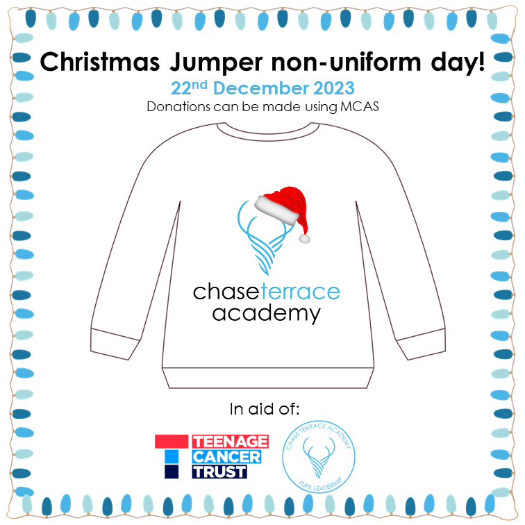 We will be breaking up for our Christmas break at 12:10pm on Friday, December 22nd.  We encourage all pupils to wear their most festive Christmas jumpers. Donations are a minimum of £1 and are now open on the MyChildAtSchool app. 
Read more here: shorturl.at/GHMP6