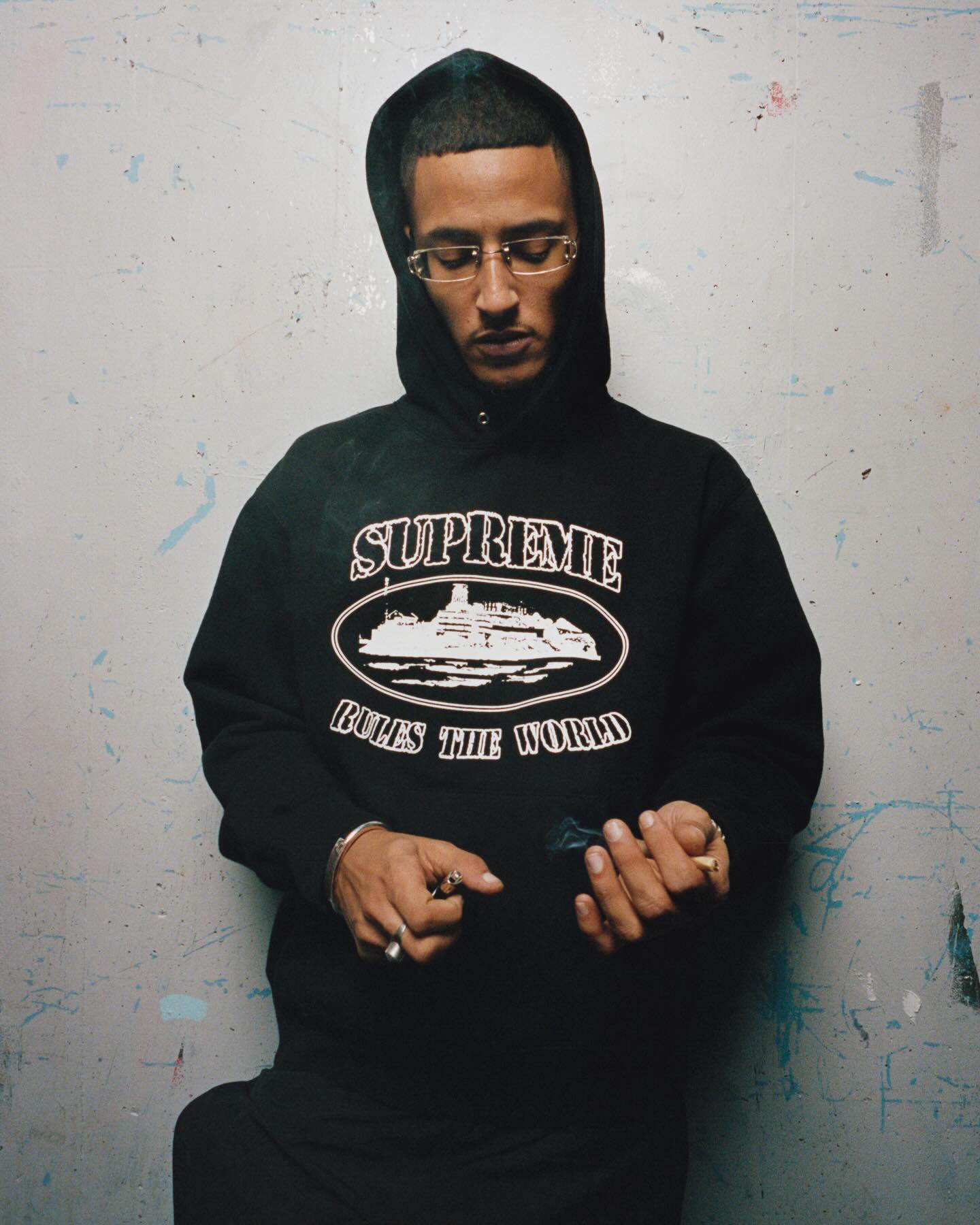 Supreme Drops on X Supreme x Corteiz collaboration T shirt and hoodies will be available at the Corteiz London popup location T shirt will be available online through Supreme website https t 5uBMtY...