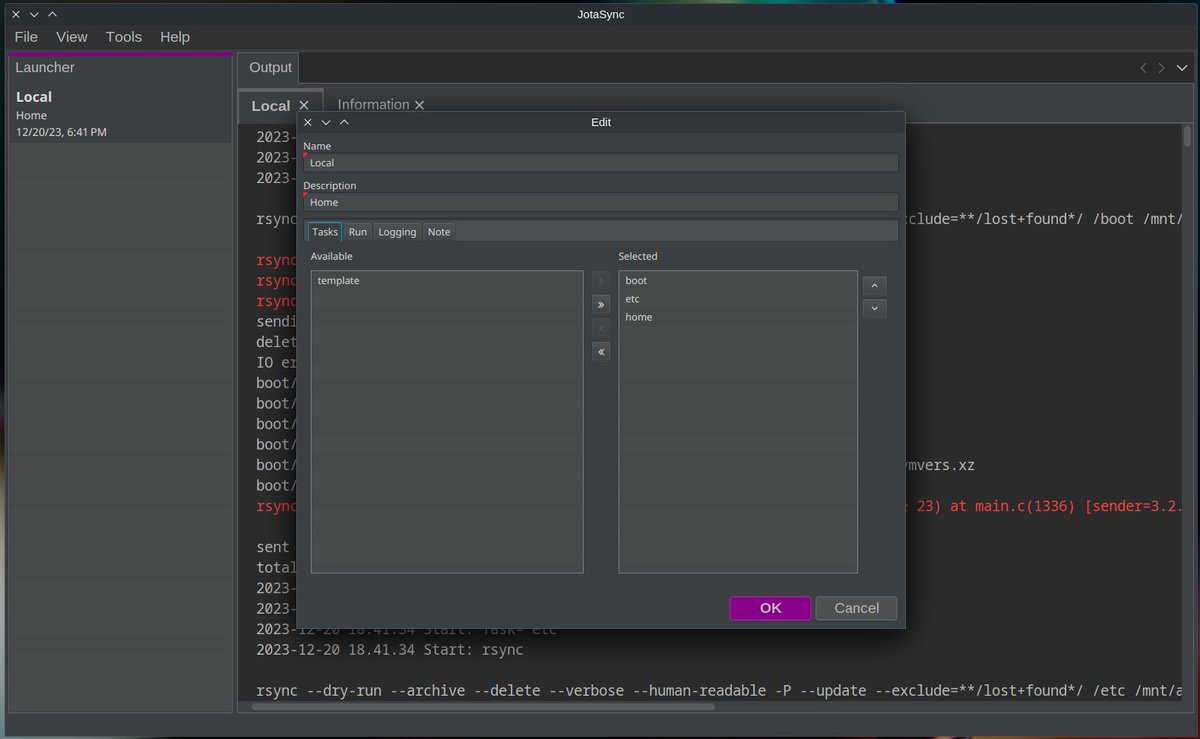 PatrikKarlstrom's tweet image. I wrote a #rsync GUI in #Java back in 2015 called #JotaSync. 

Ever since I have planned for an update and made some fruitless efforts too. 

But today I ran my first #backup with the next version based on #NetBeans Platform and #JavaFX. 

Still very rough around the edges though