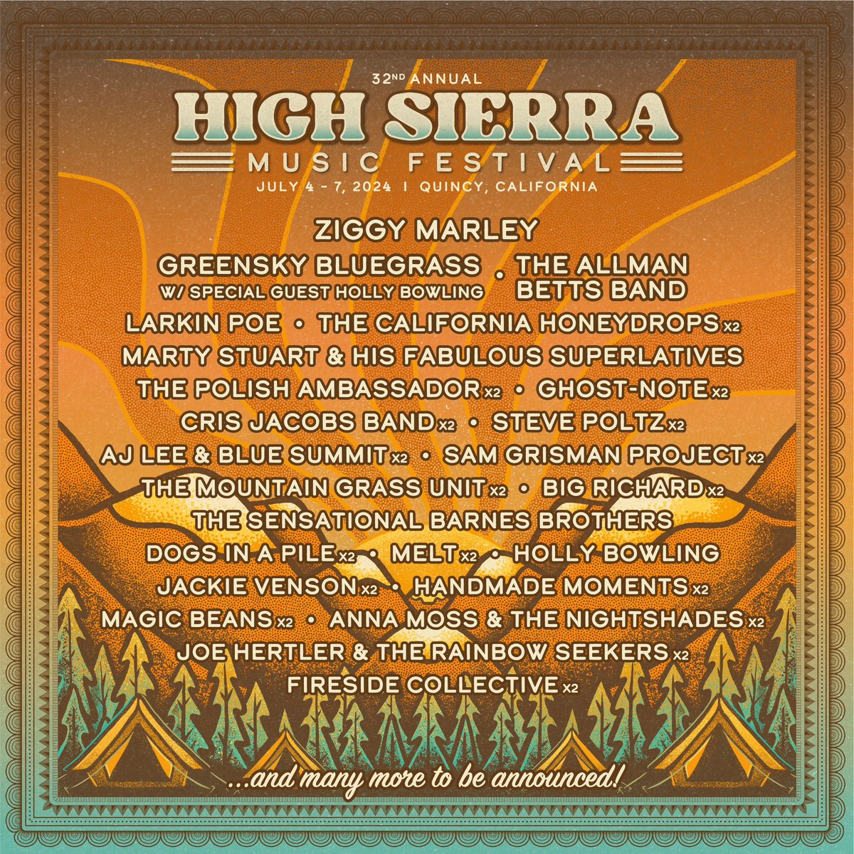 Excited to announce this! I’ll be playing @highsierramusic fest in 2024! July 4-7! Heck yes amigas and amigos. See ya there. Tix on sale now!