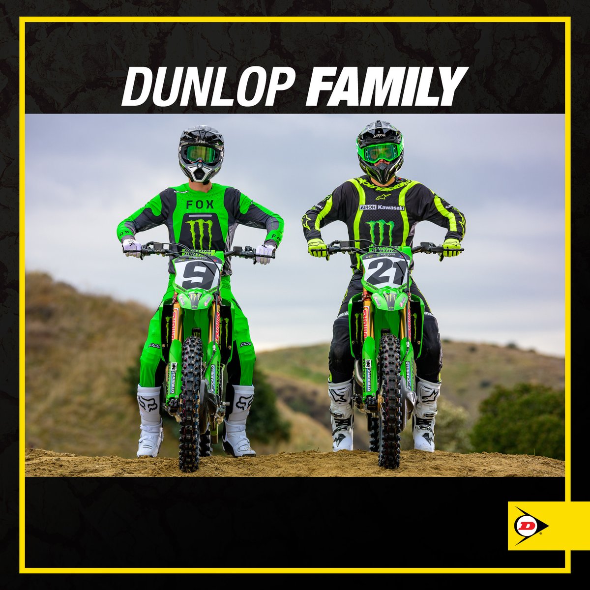 Dunlop is pleased to welcome back the @racekawasaki team to the Dunlop Family for the 2024 racing season!

@elhombre21
@adamcianciarulo

#RideDunlop #RaceDunlop #DunlopFamily #Supercross #SuperMotocross #Motocross #RaceKawasaki #Kawasaki #RaceKX #TeamGreen