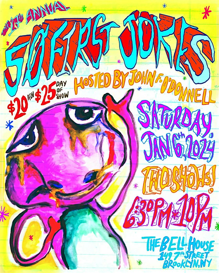 SAT 1/6: The 17th Annual 50 First Jokes NYC on with @jfodlovesyou -- for back-to-back shows! '50 Comics. One Mega Show. 1st New Joke of the New Year!' - The logline defining this very special party show celebrating the NYC stand-up comedy scene! 🎟: tinyurl.com/2ft8s463