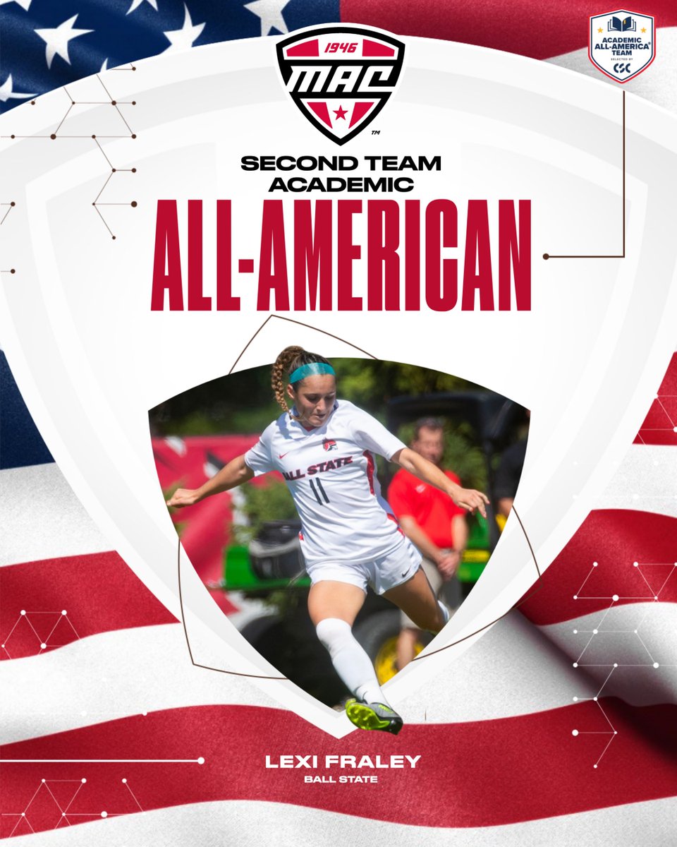 Congrats to Ball State's <a href="/lexifraley1/">Lexi Fraley</a> on earning CSC Academic All-America honors! 📚

<a href="/BallStateSoccer/">Ball State Soccer</a> | #MACtion
