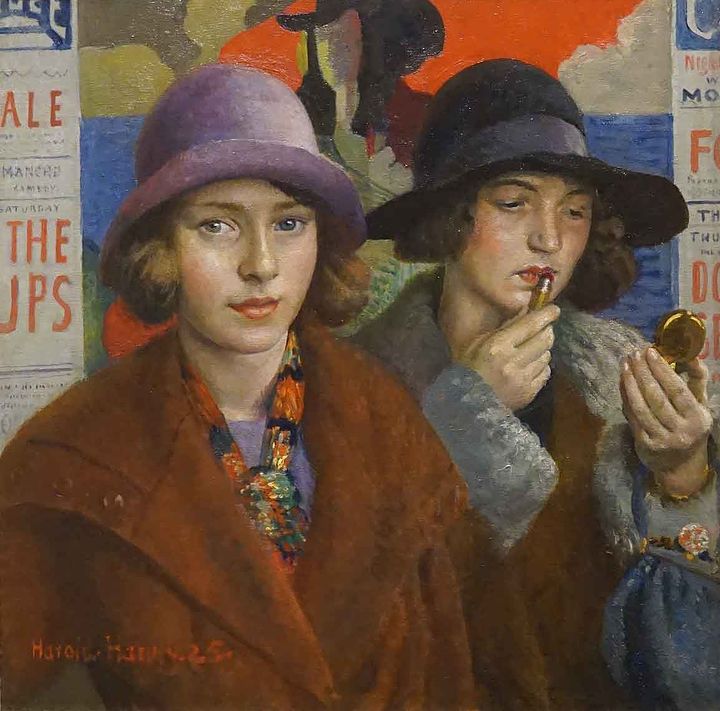 ‘Outside the Gaiety Cinema, Newlyn’, Harold Harvey, 1925.