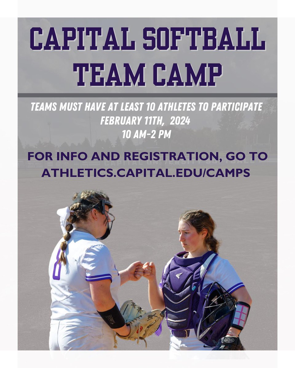 We’re here to make your holidays even happier…. WE ARE HOSTING TWO CAMPS IN FEBRUARY!! 📷Go to athletics.capital.edu/camps for more information and to register!