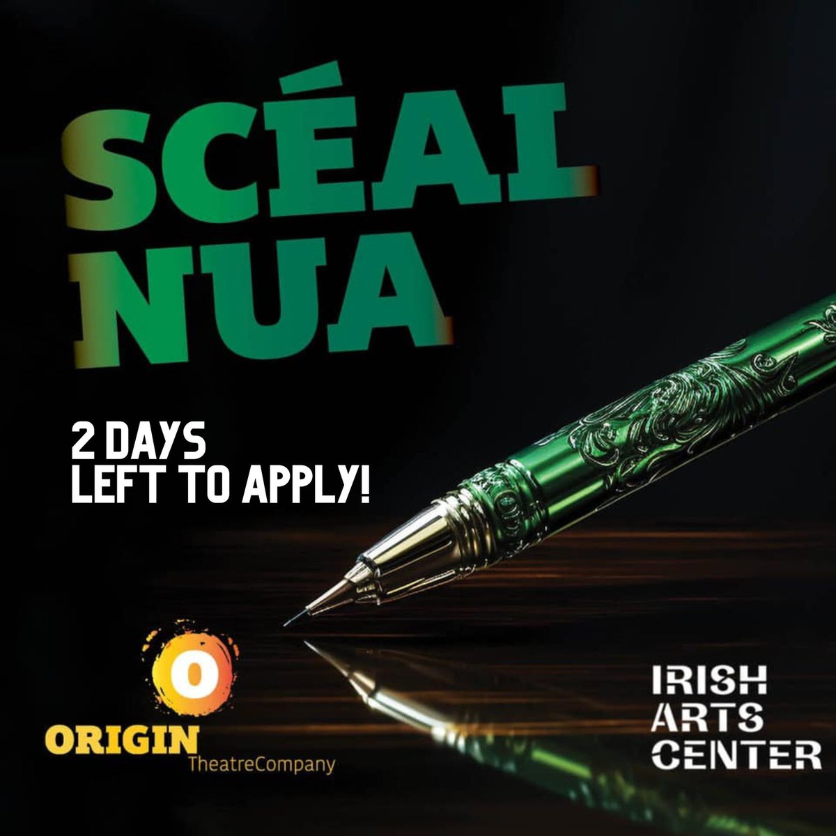 🚨 2 DAYS LEFT to apply for Scéal Nua Origin Emerging Playwright’s Lab 🖊️ 🎭 👏 📍 To apply for Scéal Nua, please complete the submission process on our website origintheatre.org/scealnuaemergi…