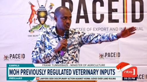 Minister of Agriculture, Animal Husbandry and Fisheries, Frank Tumwebaze, has outlined the Ministry’s expanded role in overseeing veterinary inputs, including pesticides and chemical regulations. @DavidIjjo #NBSLiveAt9 #NBSUpdates