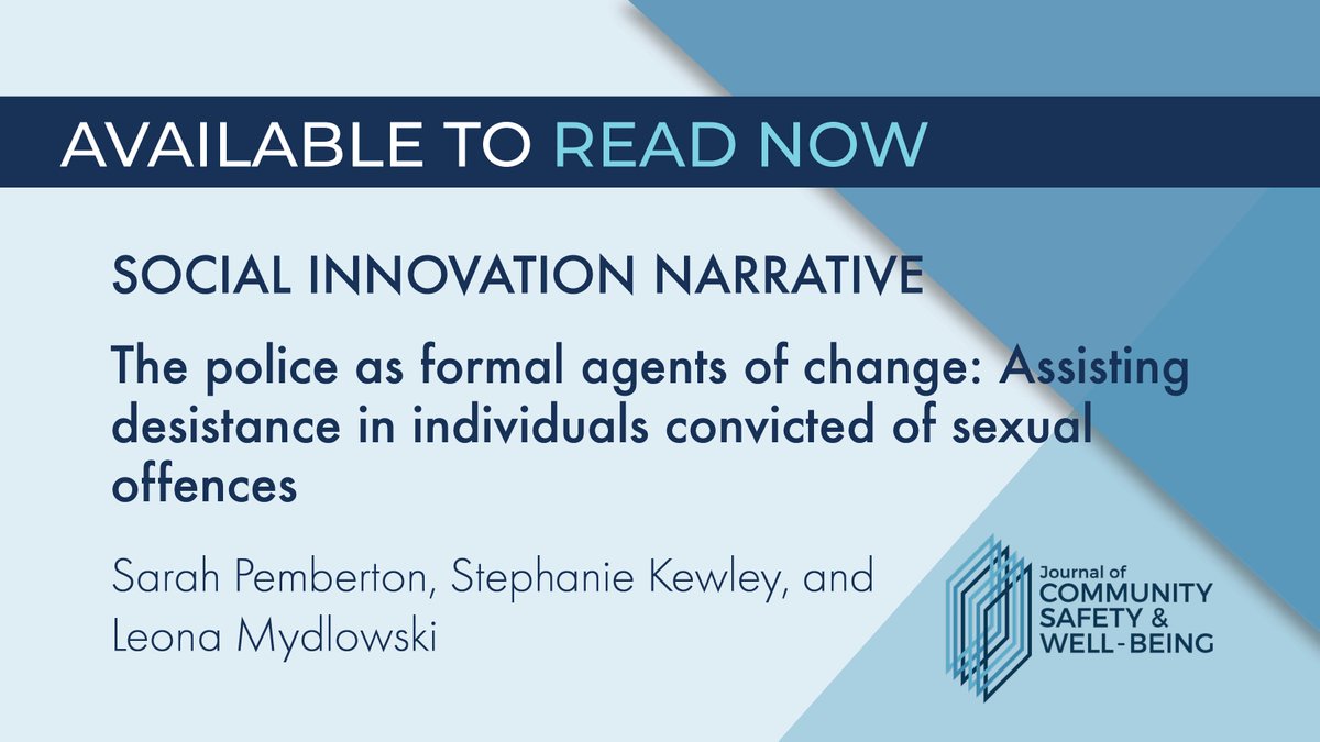 Preventing sexual re-offending requires comprehensive public health approaches, not just criminal justice solutions. MOSOVOs' risk-based model may hinder desistance: doi.org/10.35502/jcswb… #MAPPA#MOSOVO#assisted-desistance#creedon @DrPembers @S_Kewley @newleona #LEPH2023