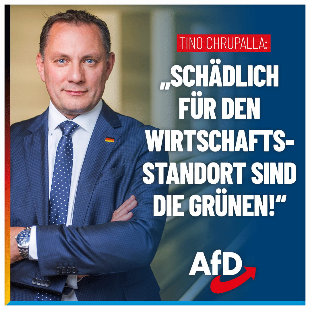 AfD's tweet image. +++ Schädlich für den Wirtschaftsstandort sind die Grünen +++

#BDI-Präsident Russwurm hat mit Bezug auf die anstehenden #Landtagswahlen in #Ostdeutschland davor gewarnt, die Alternative für Deutschland zu wählen. Die Partei sei schädlich für den Wirtschaftsstandort und „für…