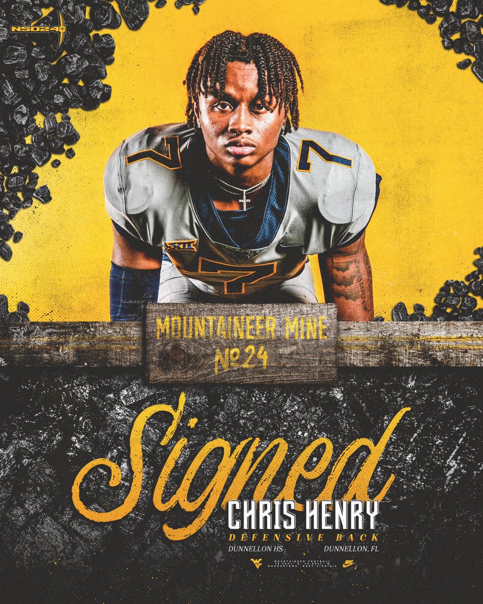 WVUfootball's tweet image. 𝓢𝓲𝓰𝓷𝓮𝓭 ✍️

Welcome to Almost Heaven, @Chrishenry0!

#TakeMeHome24