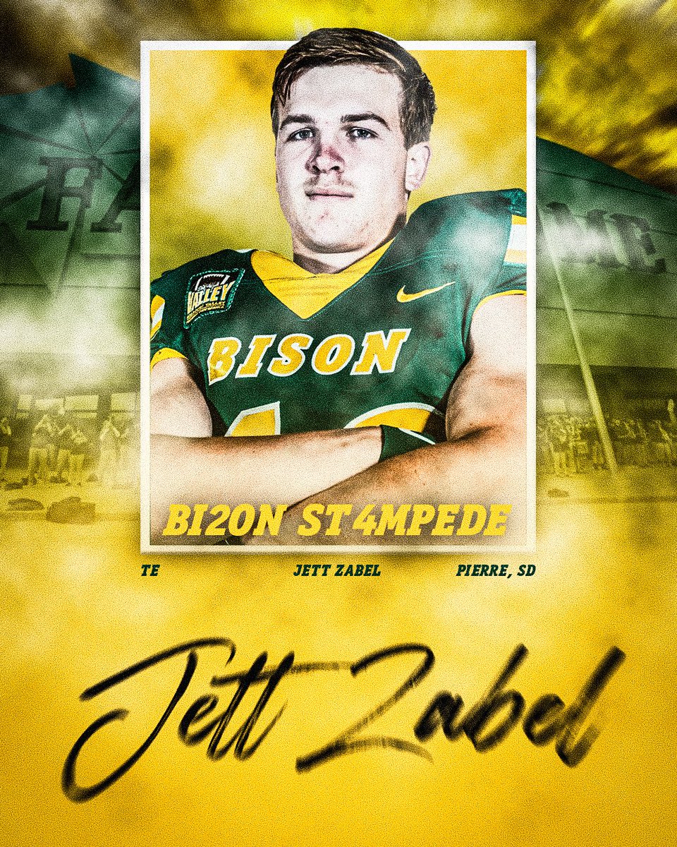 Jett Zabel, a 6-4, 207 tight end from T.F. Riggs High School in Pierre, South Dakota, has signed with the Bison! 🤘 #BI2ONST4MPEDE #NSD24 🦬