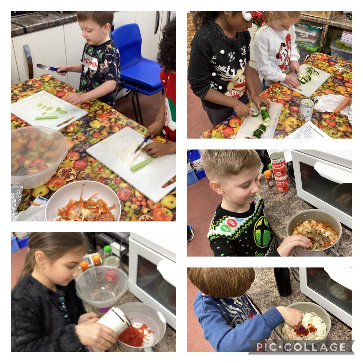 Year 2 made a delicious vegetable casserole! 🥕🧅🍅🧄🫑@OurLadyandAllS1 #CST #CatholicLife #DTInAction