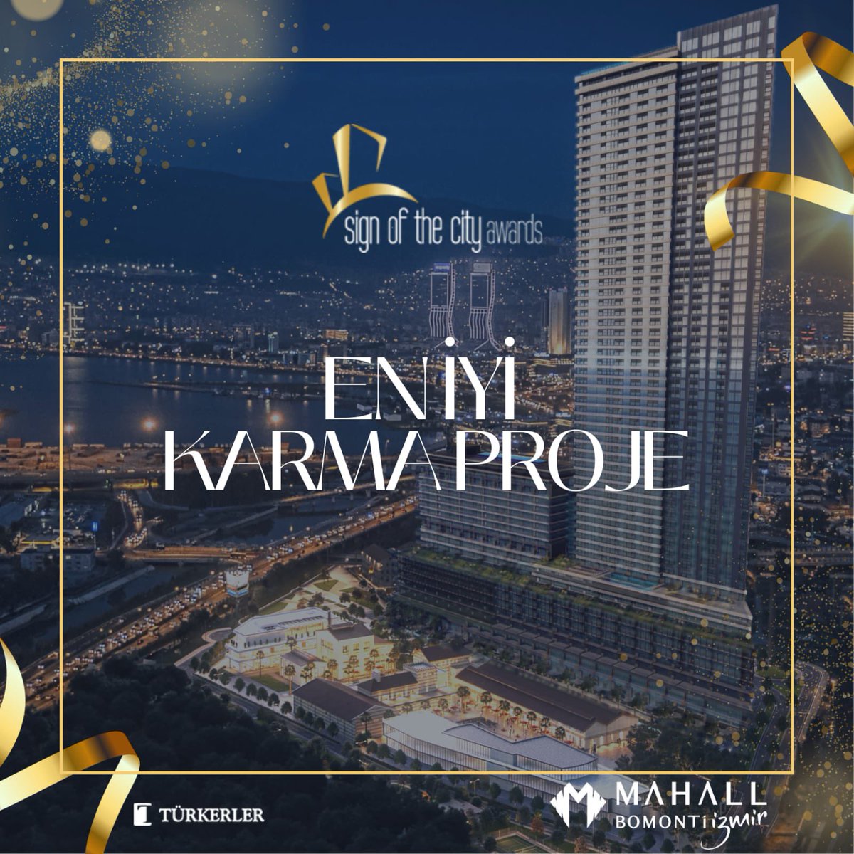 Emeğimiz ve başarımız Gayrimenkul sektörünün en prestijli ödüllerinden biri olan, Sign of the City Awards`a aday olan 150 proje arasında, En İyi Karma Kullanımlı Proje ödülü ile taçlandırıldı. #Türkerlerholding #Türkerlerizbiz #Türkerler50yıl