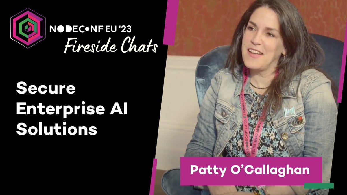 🔥 NodeConfEU 2023 Fireside Chats 🔥 @pattyneta chats to @codyzus about secure enterprise #AI solutions, fostering confidence in Women's Tech expertise, and inspiring the next generation. 📹 >> nf.ie/3TyYAPt #NodeConfEU @WomenTechmakers @CRiverLabs