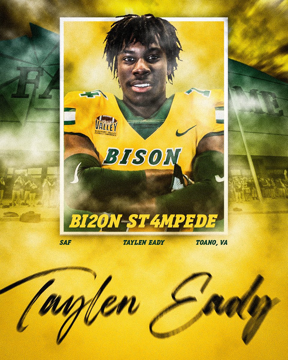 Taylen Eady, a 6-0, 180 safety from Warhill High School in Virginia, has signed with the Bison! 🤘 #BI2ONST4MPEDE #NSD24 🦬