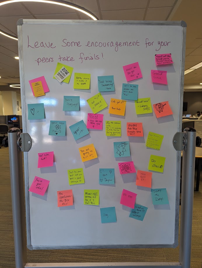 macphaidin_lib's tweet image. Another semester is finished - we made it!  Thanks to all those who left some much-needed encouragement on our whiteboard of affirmations.  Read some of our favorites (and get a good laugh).

#WhiteboardAffirmations #WellWishes #Encouragement #Finals #MacphaidinLibrary
