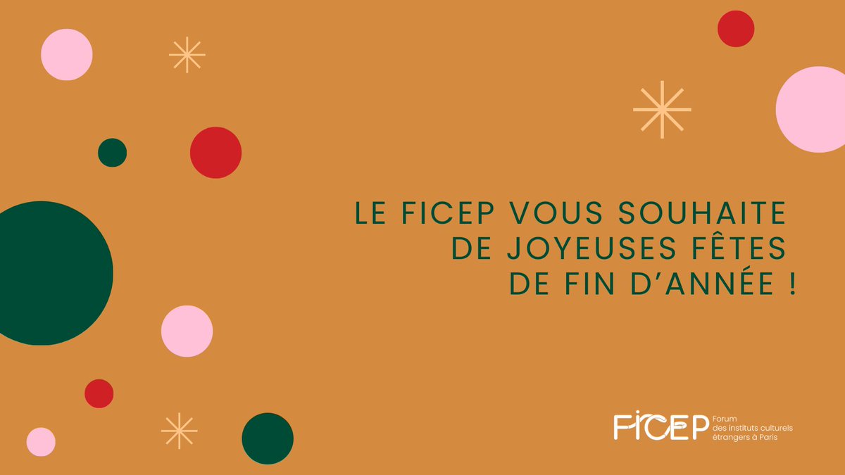 ✨ Le Ficep vous souhaite de joyeuses fêtes de fin d'année ! ✨ Nous nous réjouissons de vous retrouver en 2024 avec de nouvelles idées et le désir de continuer à partager nos cultures de la plus belle des manières !