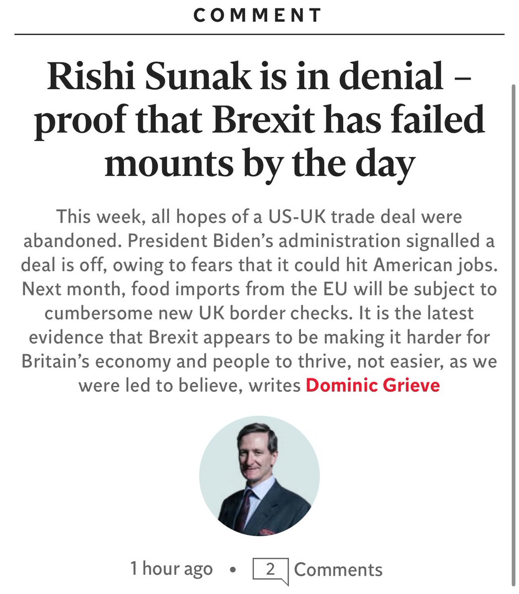 Dominic Grieve bang on the money as always! 

@RishiSunak is in denial and #BrexitHasFailed 

Businesses are today raising alarm to be relieved of the enormous weight of #brexit red tape. 

Where is the sense in continuing with this masochistic reality of Brexit?…