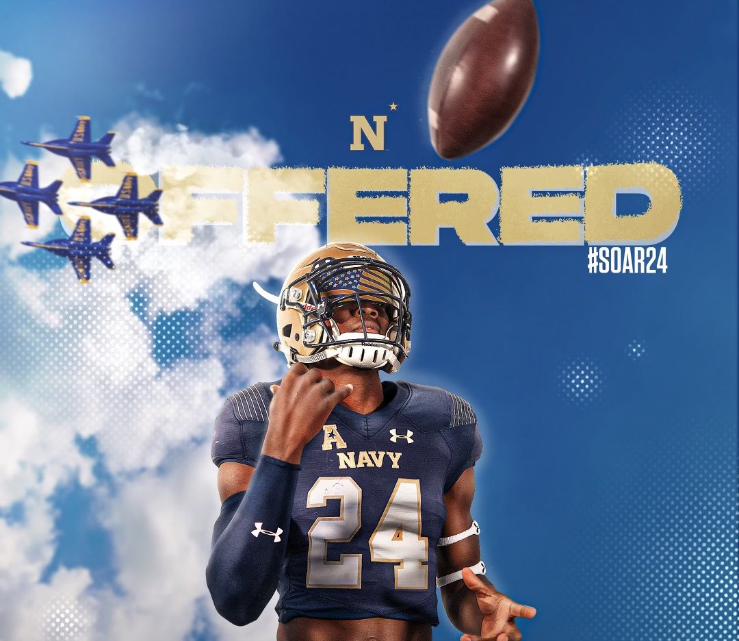 Words can’t express what an honor it is to have the opportunity to attend and play football at the U.S. Naval Academy! Extremely grateful to announce I have received an offer from Navy! @Coach_LeDonne @Mike_Mack58 @M__Wilk @PR_RamsFootball @NavyCoachYo @_CoachNew